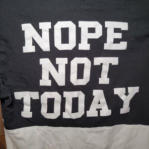On Fire "Nope Not Today" B&W Hoodie LS Tee - Size Youth Small